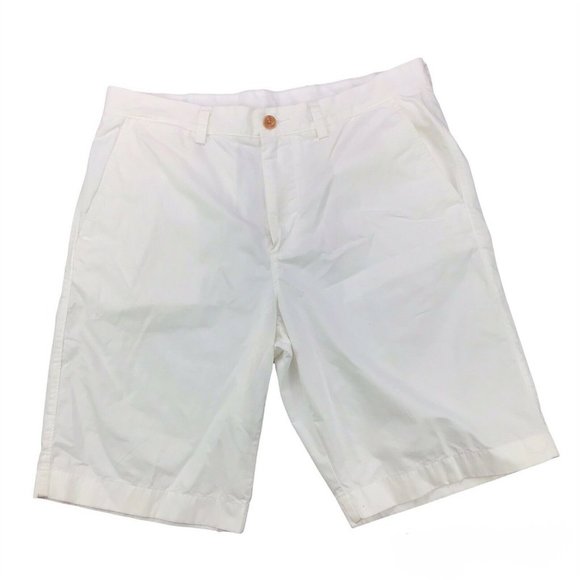 J.CREW Other - J. Crew Mens Club Shorts White Flat Front Pockets Belt Loop Cotton Size 34